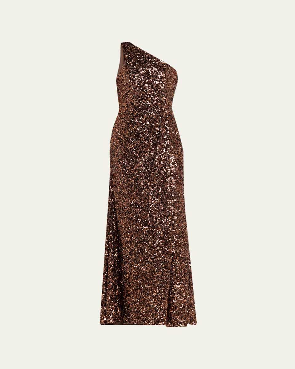 Lexi One-Shoulder Sequin Gown
